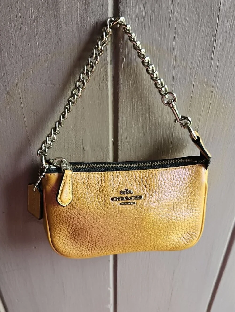 Coach Hologram Nolita 15 Pebbled Leather Wristlet